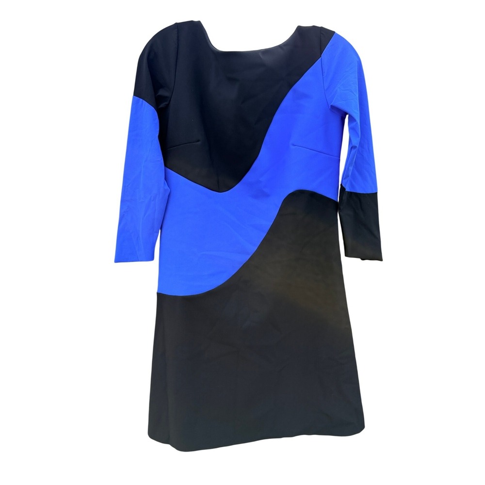 Chiara Boni $795 La Petite Robe Blue Black Colorblock Dress IT44/US8 3/4 Sleeve